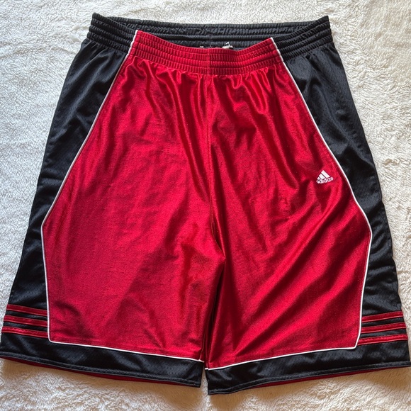 Adidas Men's Athletic Shorts in Red and Black - Picture 1 of 3
